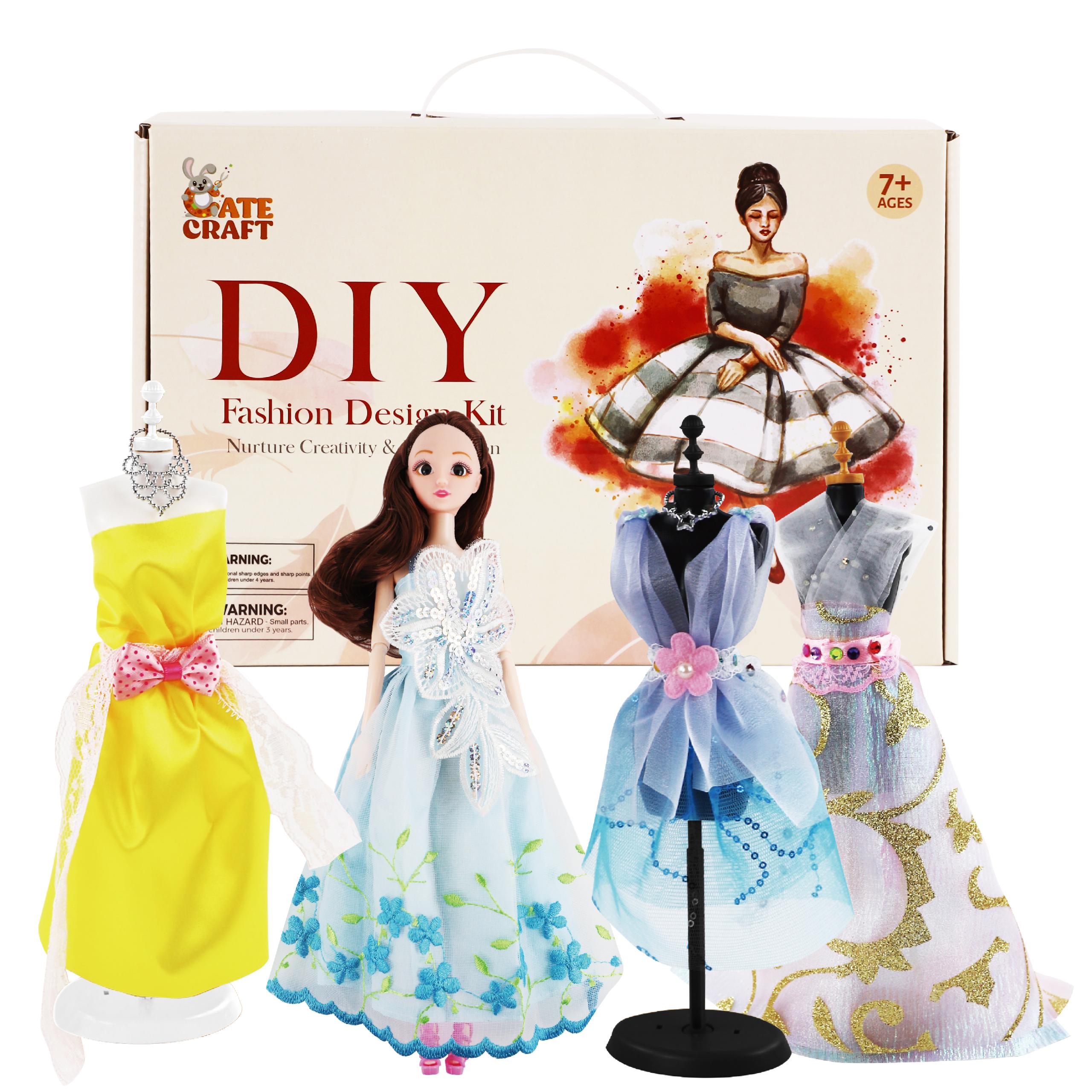 Cate Craft fashion designer kit with doll and sew kit for girls 8-12 –  Creativity DIY Arts & Crafts, Doll Clothes, birthday gift. - Cate Craft
